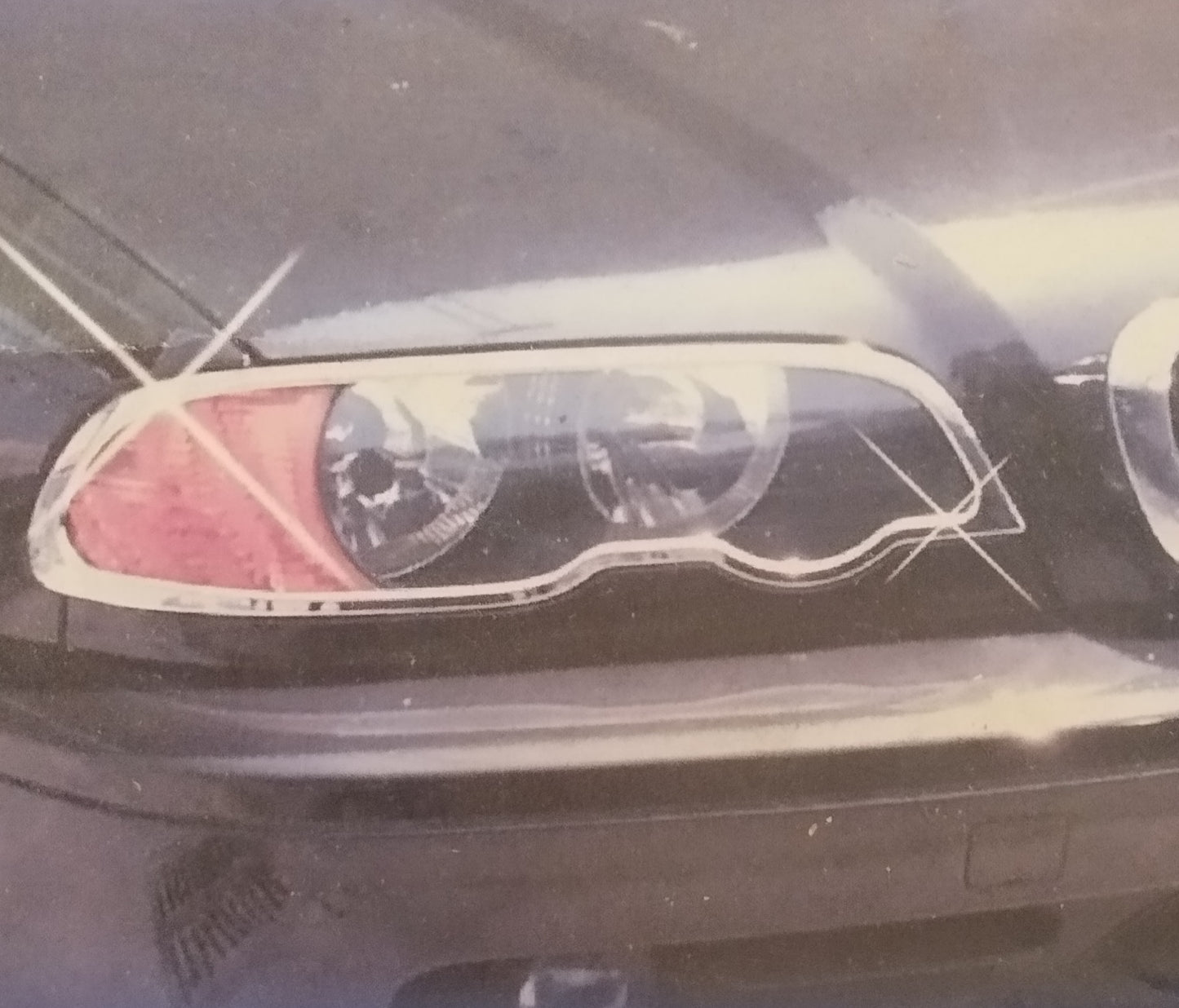 Paire d'enjoliveurs entourages chromés des phares pour BMW E46 2 portes de 1998 à 2002