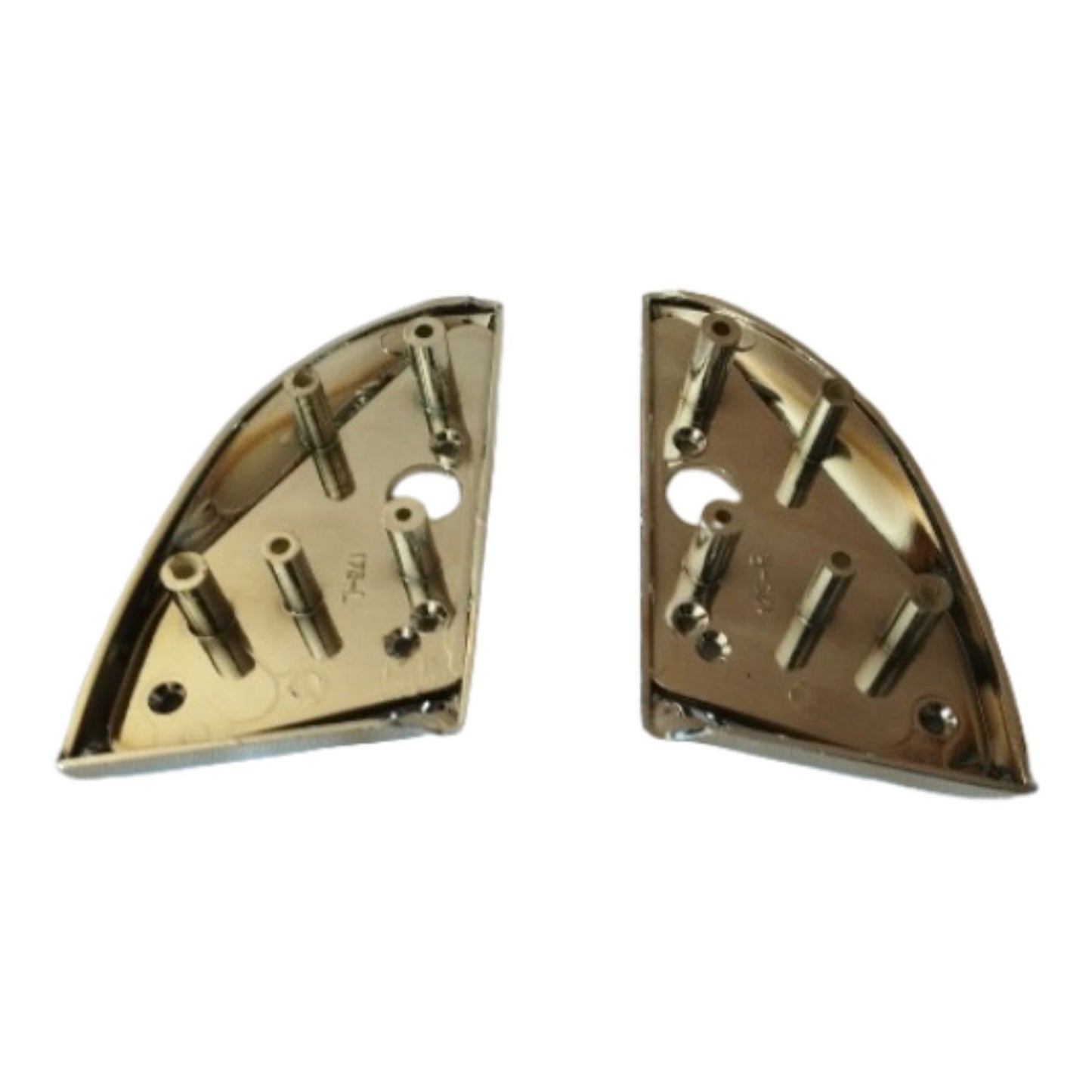 Paire de supports chromés adaptateurs de rétroviseurs accessoires compatibles TOYOTA Yaris I de 1999 à 2005 platines de fixation d'embase universelle