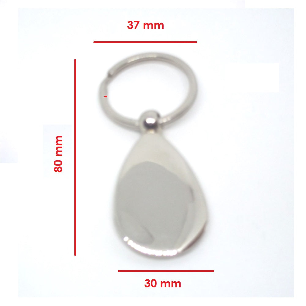 Porte-clés FIAT 2003-2006 forme ovoide en métal argenté