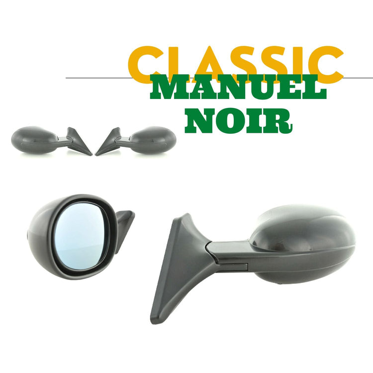 Rétroviseurs style Classic noir manuel