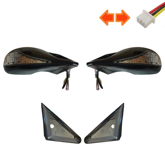 Rétroviseurs adaptables CITROEN Xsara de 1997 à 2007 style M3 noir électrique avec grand répétiteur0