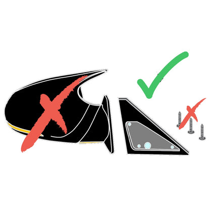 Paire de supports noirs adaptateurs de rétroviseurs accessoires compatibles SMART Fortwo I de 1997 à 2006 platines de fixation d'embase universelle