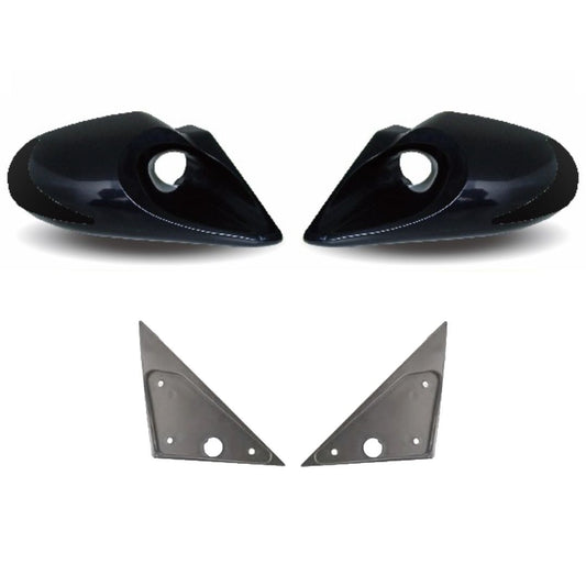 Rétroviseurs adaptables TOYOTA Yaris II de 2006 à 2011 style K6 noir et noir manuel