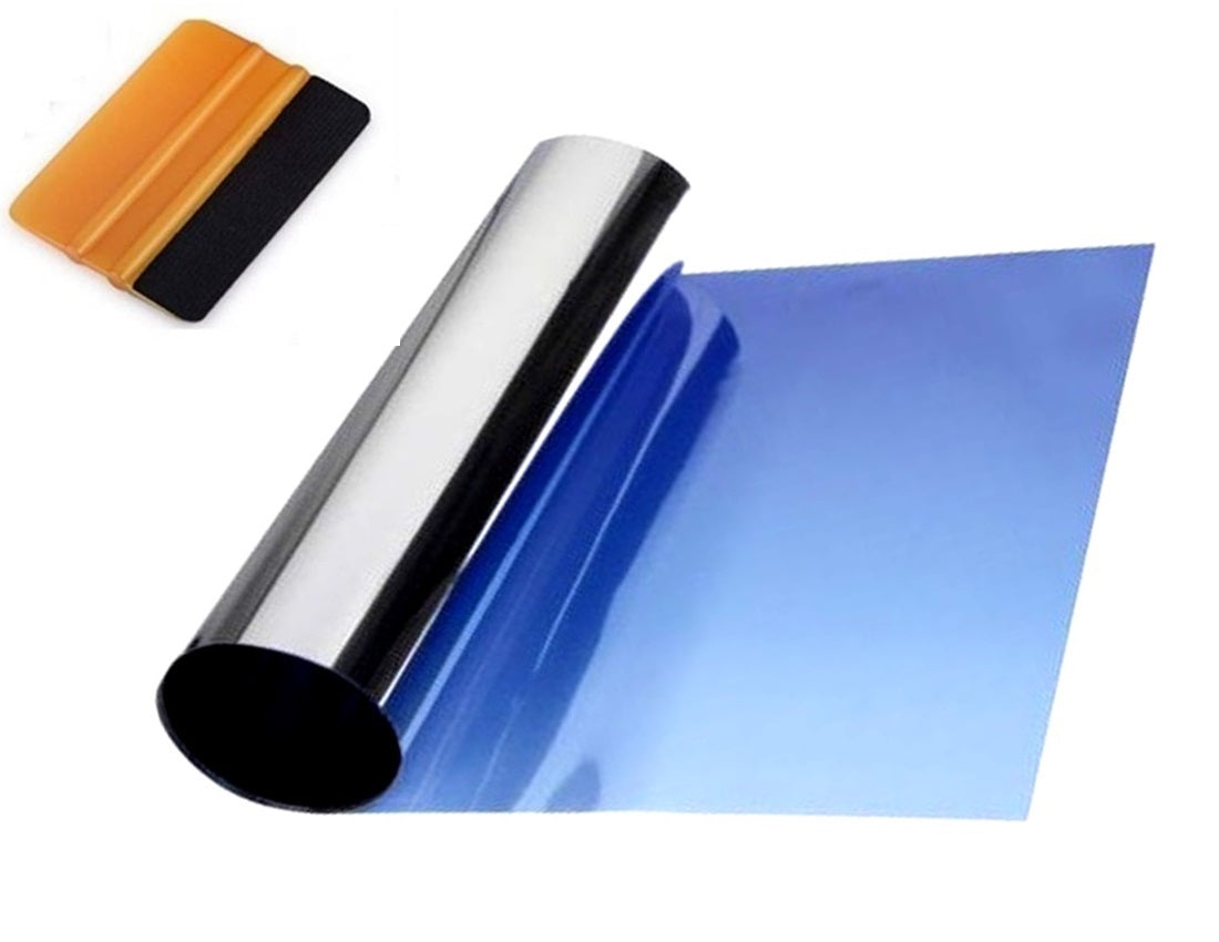 Kit bandeau pare soleil film solaire filtrant bleu 150x20 cm pour pare-brise - STATION MANIA