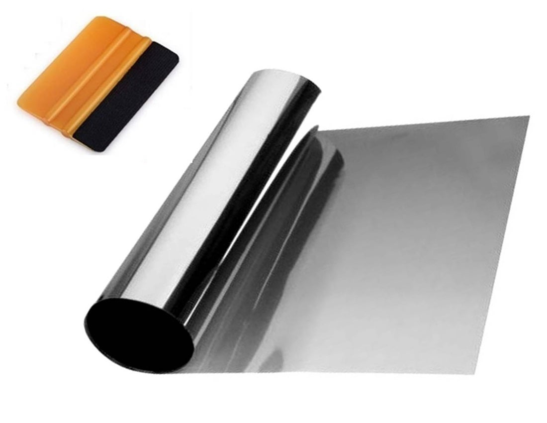 Kit bandeau pare soleil film solaire filtrant noir 150x20 cm pour pare-brise 