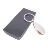 Porte-clés PEUGEOT forme ovoide en métal argenté