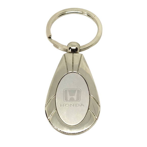 Porte-clés HONDA forme ovoide en métal argenté