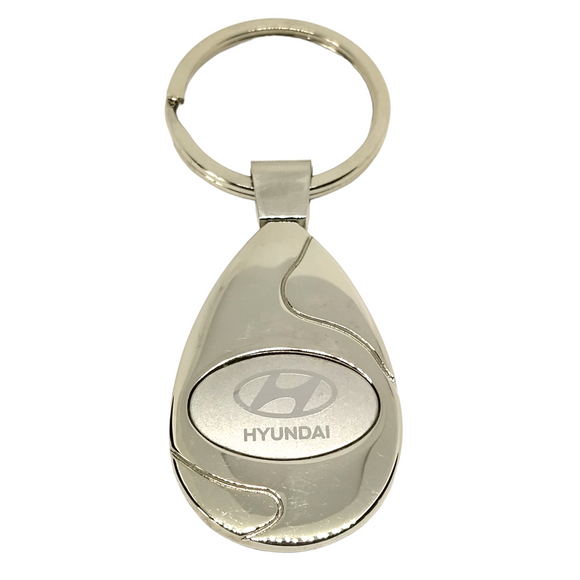 Porte-clés HYUNDAI forme ovoide en métal argenté