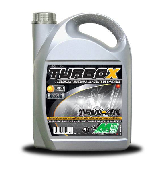 TURBO X LW-E7 15W-40 Bidon de 5L d'huile moteur MINERVA
