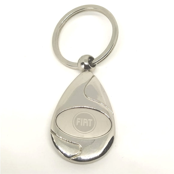 Porte-clés FIAT 2003-2006 forme ovoide en métal argenté