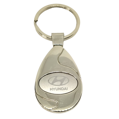 Porte-clés logo HYUNDAI en métal argenté
