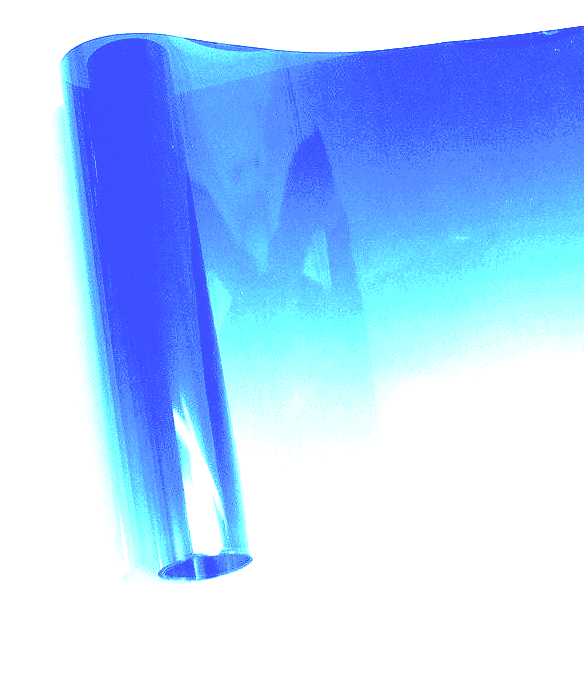 Bande pare-soleil bleue de film solaire teinte dégradée translucide largeur 20cm pour haut de pare-brise - VENDU AU METRE - STATION MANIA